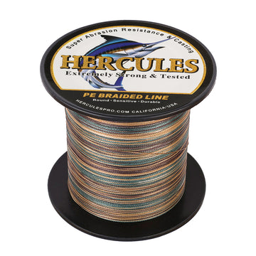 100M 109Yds Camouflage 6lb-100lb HERCULES PE Braided Fishing Line 4 Strands